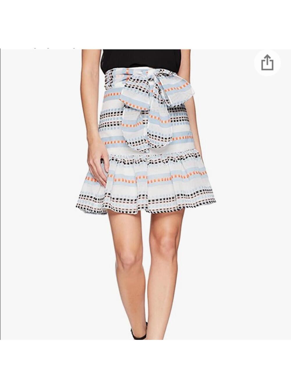 Plenty By Tracy Reese Flounced Skirt W/Tie Waist size 8 Boho